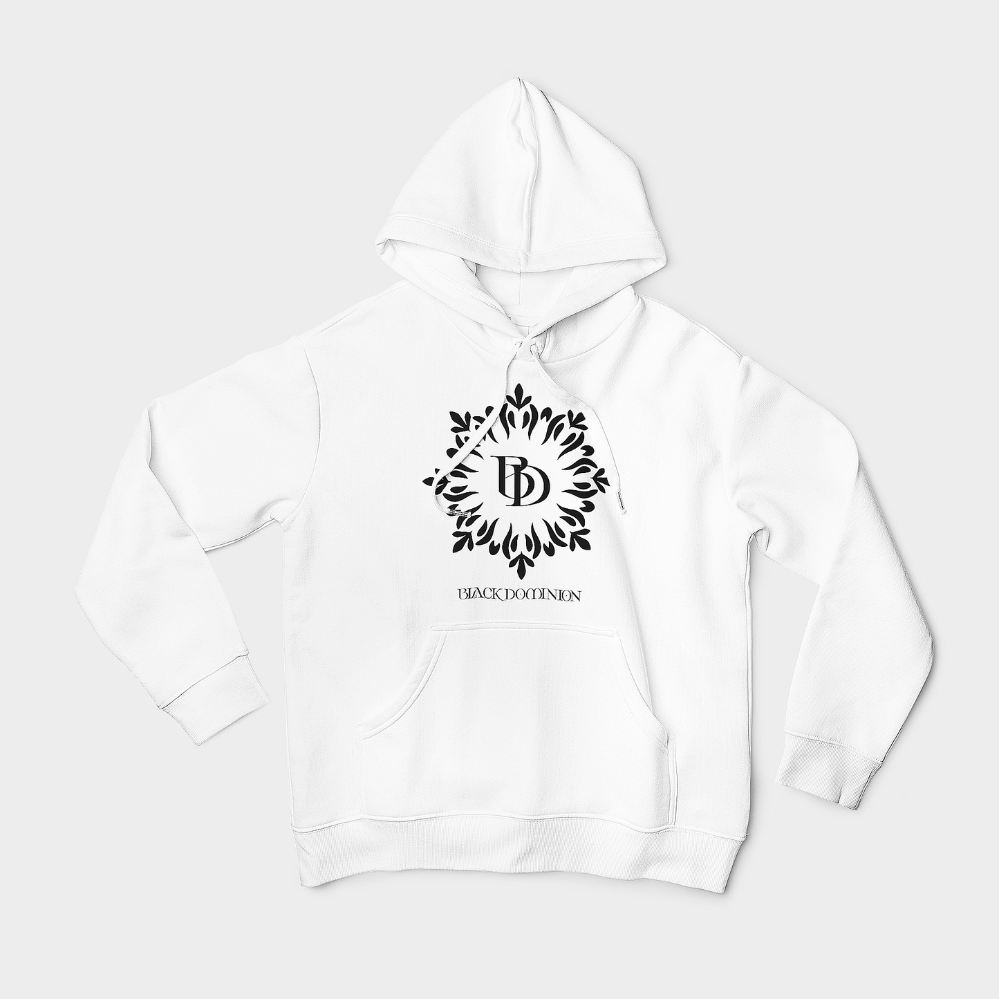 Black Dominion White Pullover Hoodie